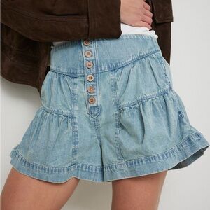 We The Free Fleur Denim Shorts in Belle Blue Size S